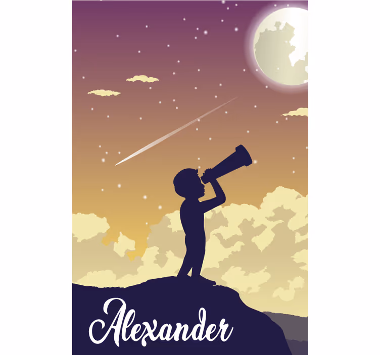 Rulou geam personalizat silueta privind stelele - TenStickers