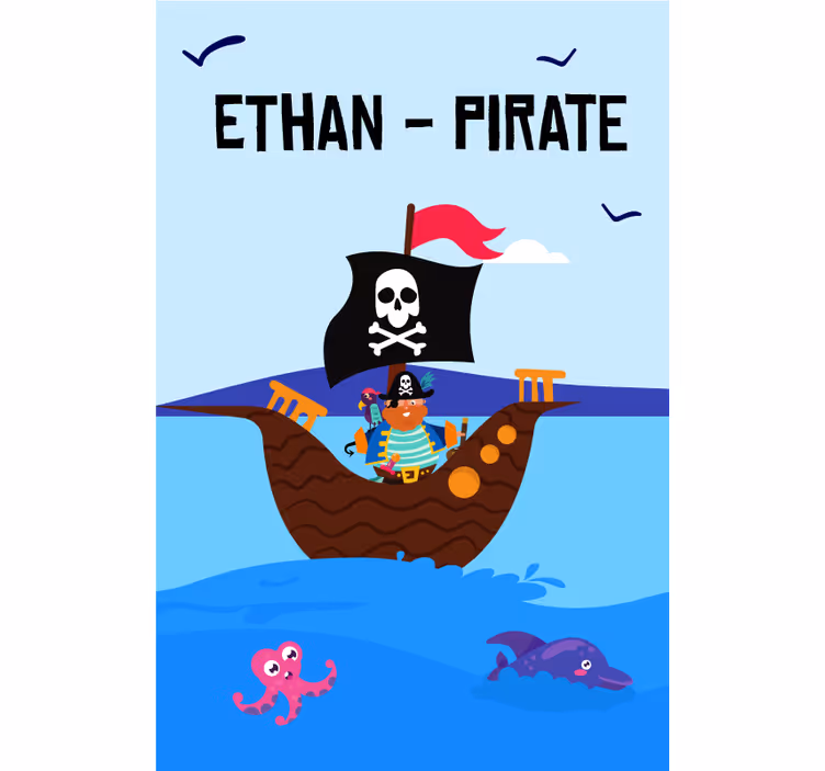 Rulou geam personalizat peisaj marin de aventură piraților - TenStickers