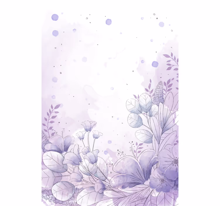 Flori violet și albastru rulou original - TenStickers