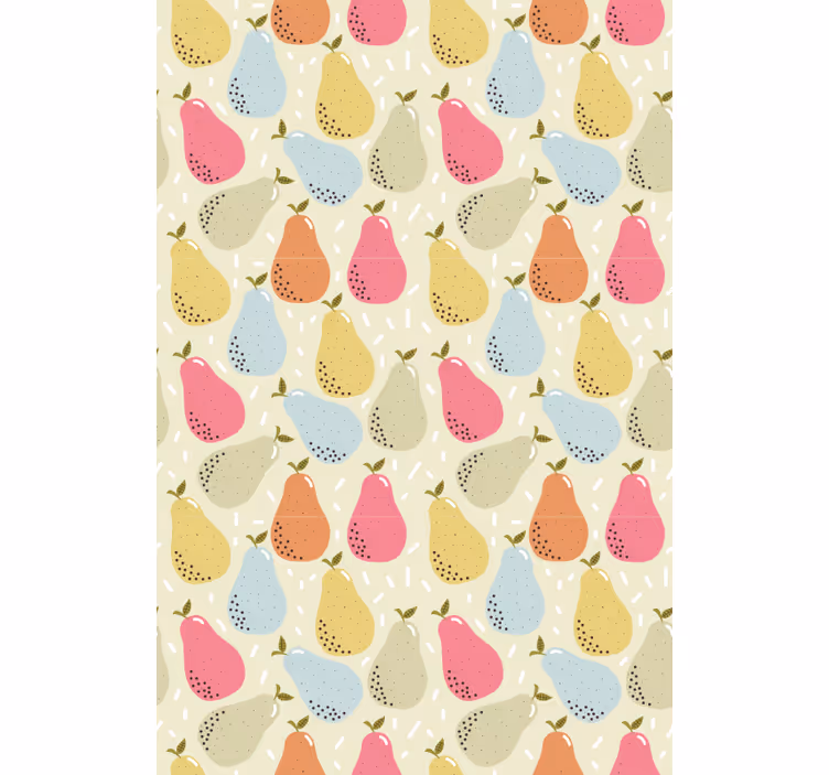 Rulou geam fructe și legume ilustrație de pere cu model - TenStickers