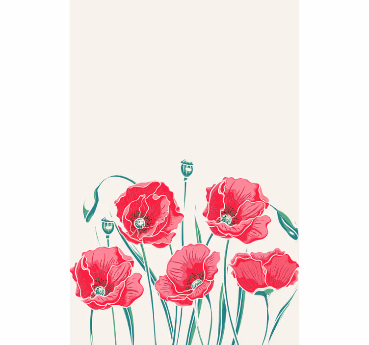 Maci rosii bucatarie floare Rulou - TenStickers