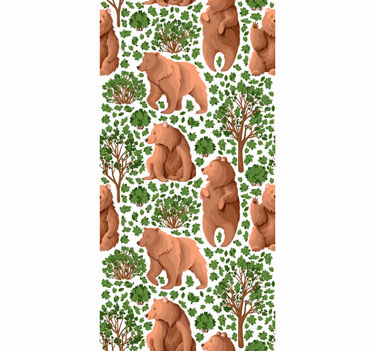 Rulou geam animale model de pădure de urs - TenStickers