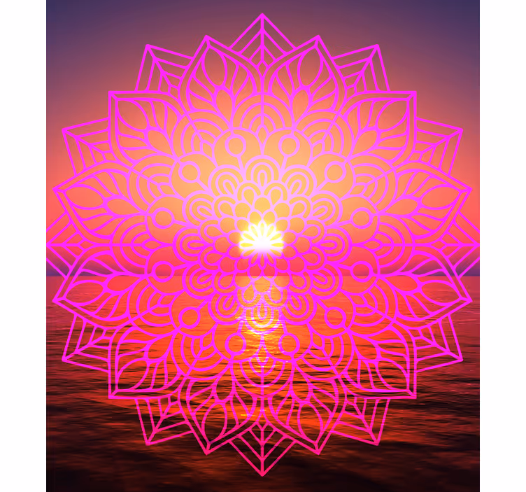 Soare mandala zen camera de zi Rulou - TenStickers