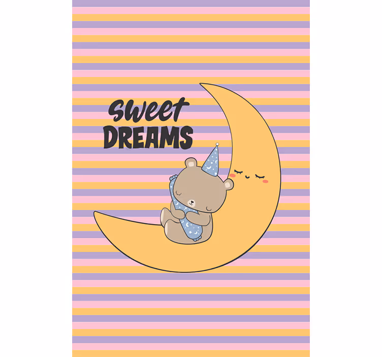 Rulou geam copil urs de somn luminat de lună - TenStickers