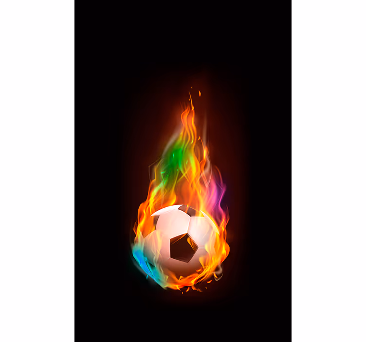 Jaluzea de fotbal cu minge de foc multicolor - TenStickers