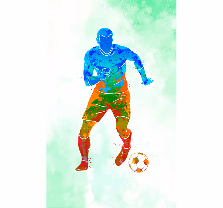 Jucător de acuarelă fotbal blind - TenStickers