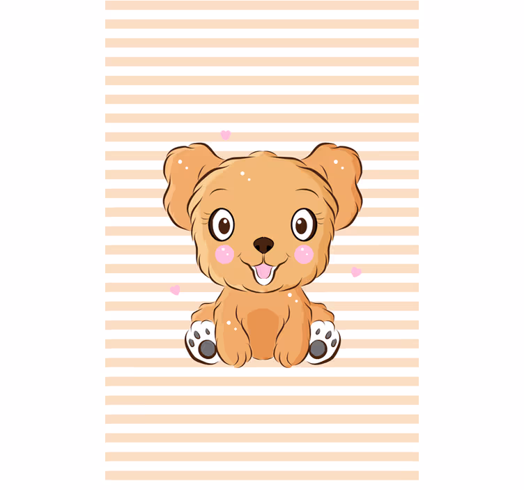 Rulou geam animale ilustrație drăguță a cățelușului - TenStickers