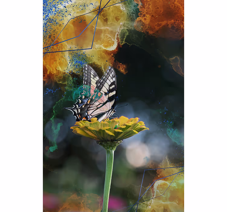 Fluture galben fluture Rulouri - TenStickers
