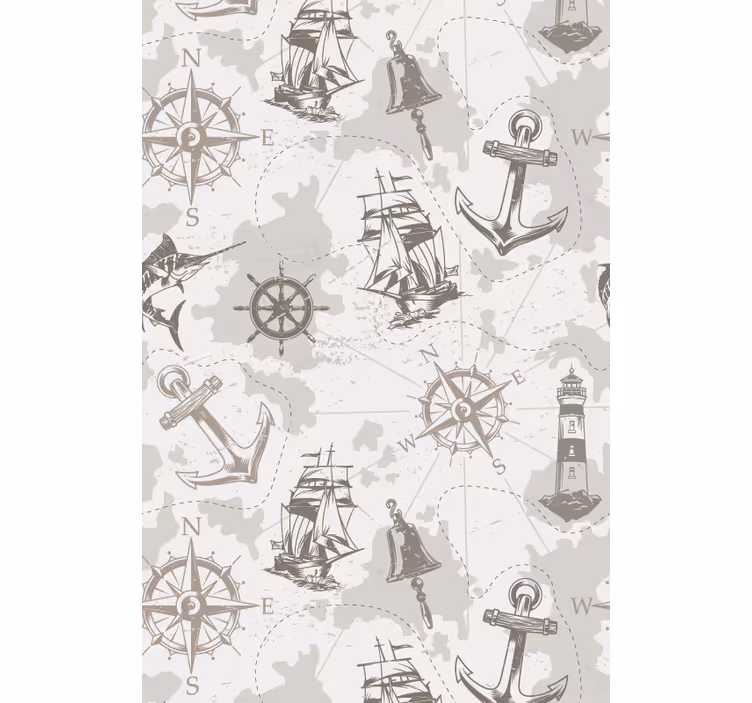 Rulou geam vintage motive de explorare nautică - TenStickers
