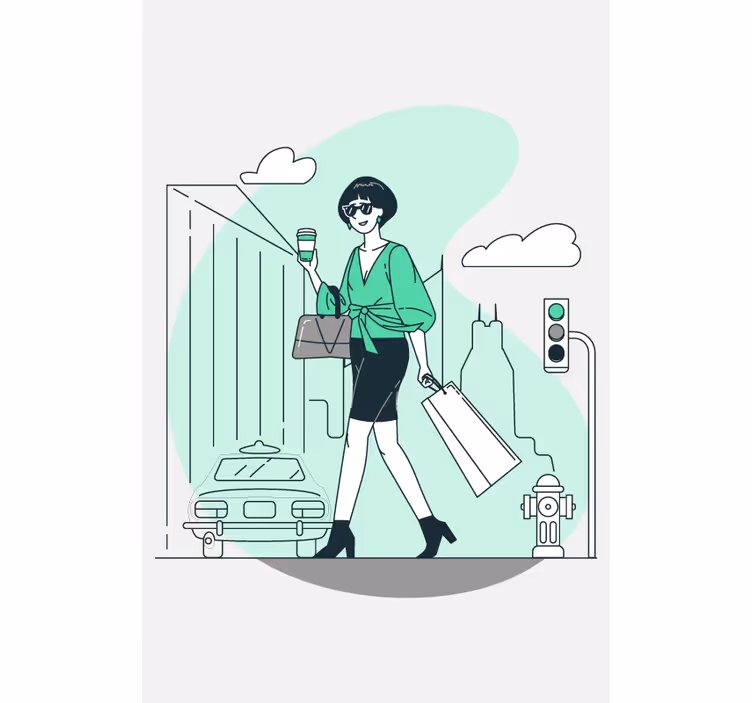 Rulou geam cu fraze viata eleganta in oras - TenStickers