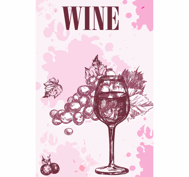 Rulou geam romantic schiță de vin de epocă - TenStickers