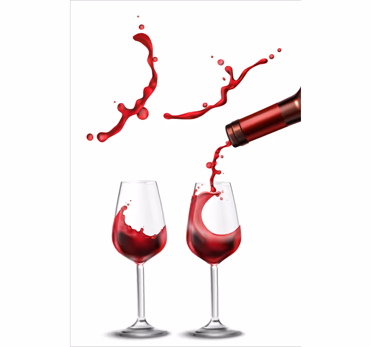 Pahare de vin distractiv Rulouri sala de mese - TenStickers
