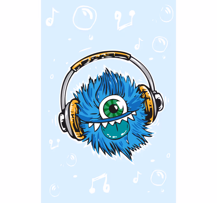 Monstru muzical geek blind - TenStickers
