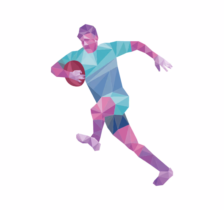 Rulou geam sporturi jucător de rugby geometric - TenStickers