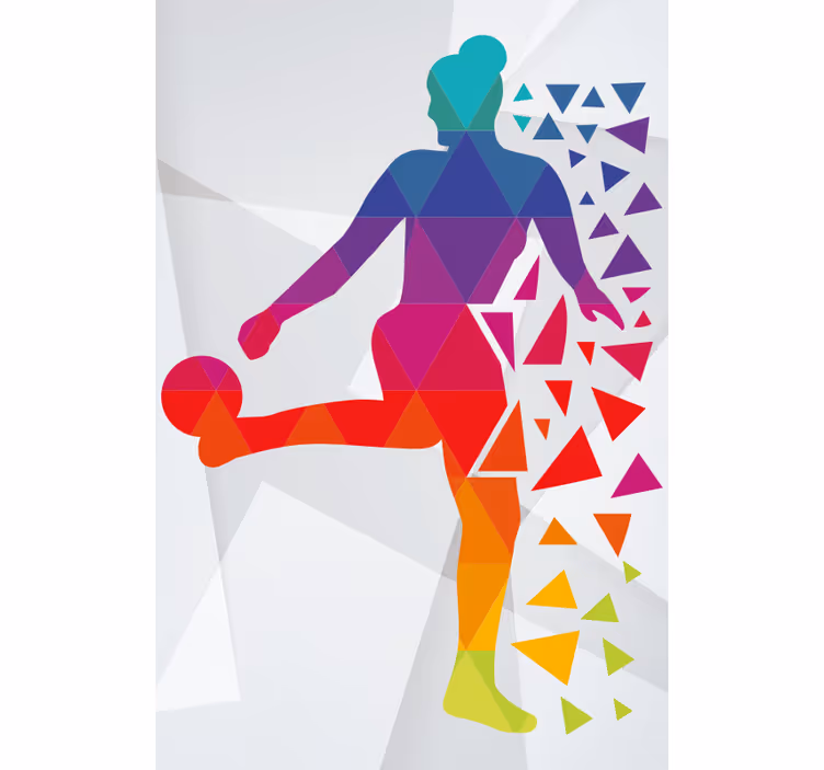Rulou geam sporturi fotbalist geometric - TenStickers