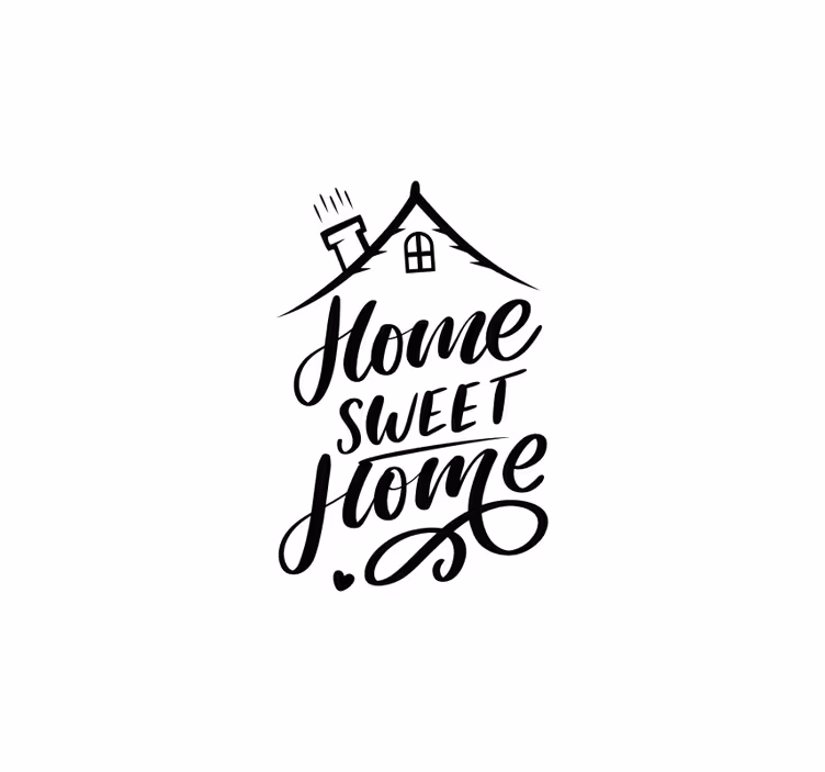Text negru dulce acasă dormitor rulou - TenStickers