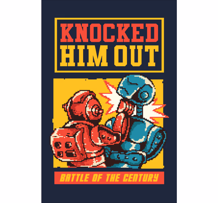 Jaluzele cu rolete Geek meci de box robotizat - TenStickers