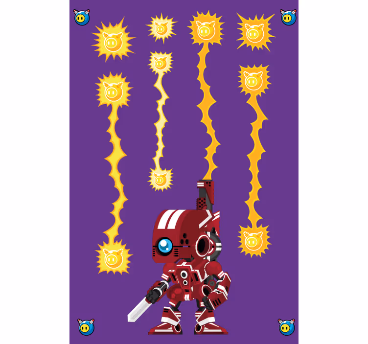 Jaluzele cu rolete Geek lupta cu energie robotică - TenStickers