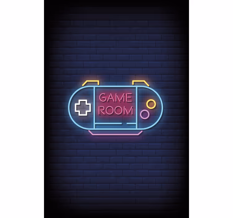 Sală de jocuri cu rulou de tip geek cu lumină de neon - TenStickers