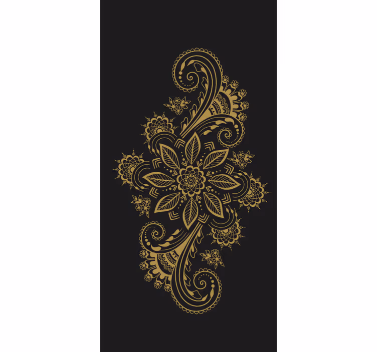 Rulou geam floral florale aurii complicate - TenStickers