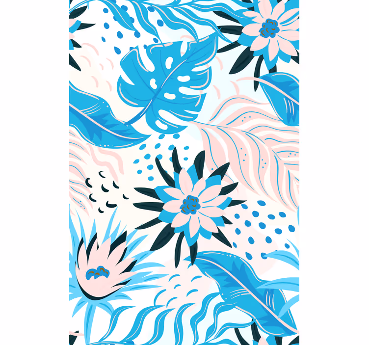 Rulou geam flori și plante design de model botanic - TenStickers