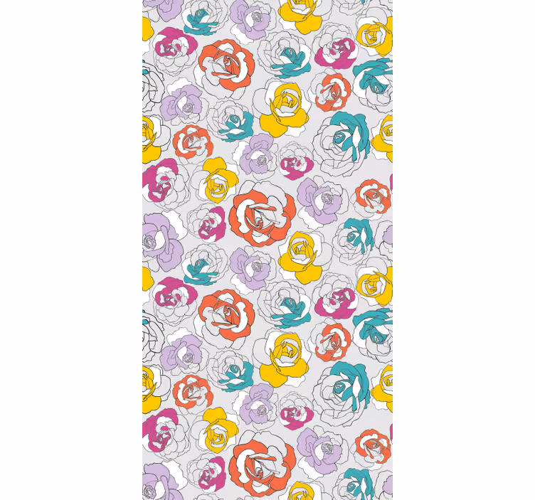 Rulou geam floral model de trandafiri colorat - TenStickers