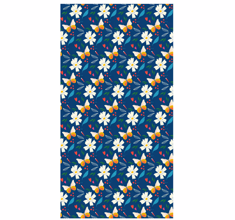 Rulou geam flori și plante design cu model floral - TenStickers