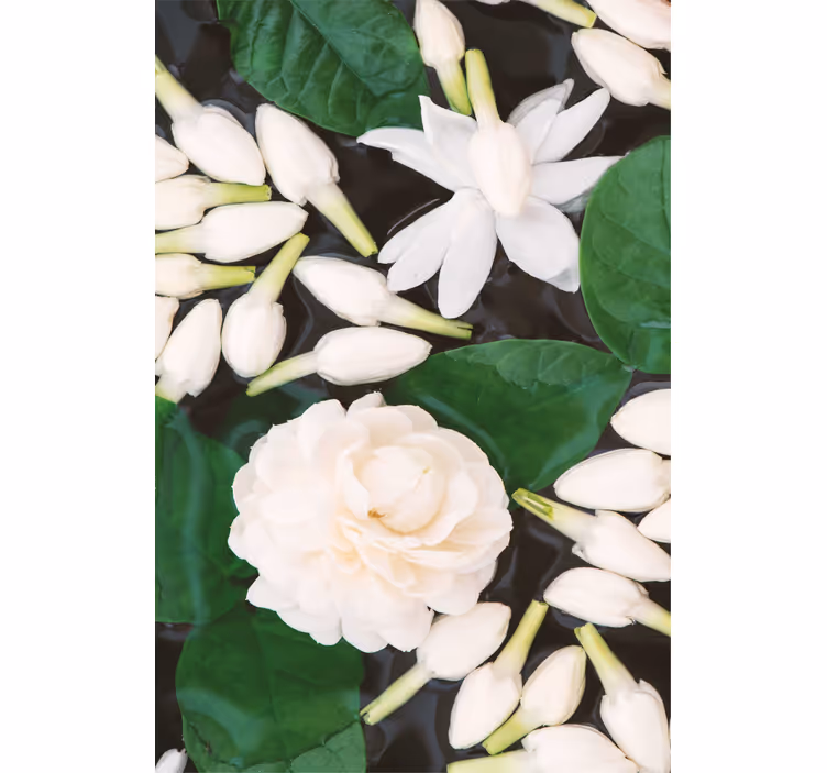 Rulou geam flori și plante compoziție elegantă de flori - TenStickers