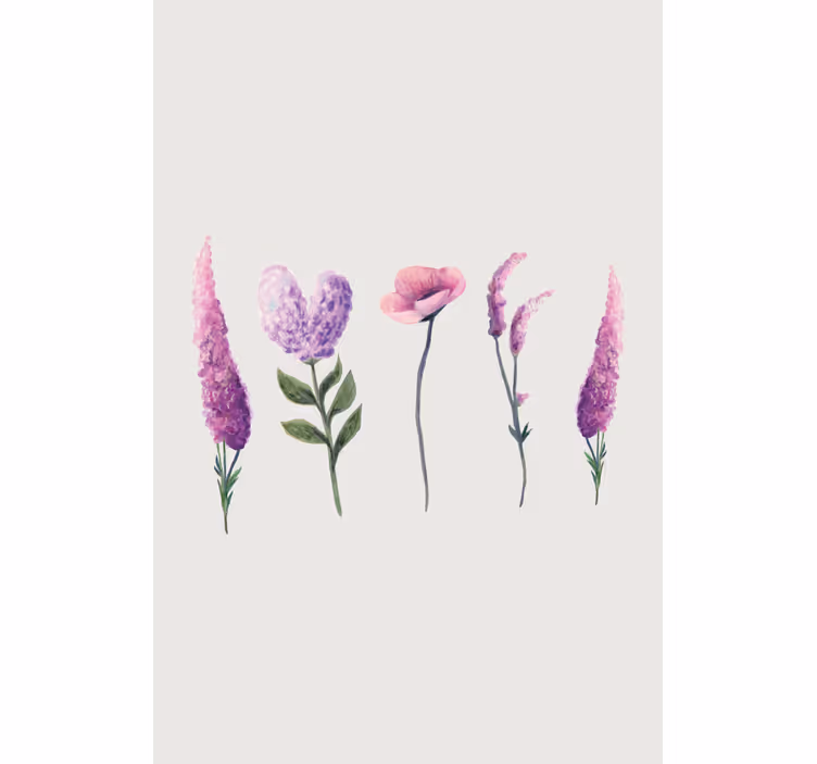 Desene flori mov flori Rulouri - TenStickers