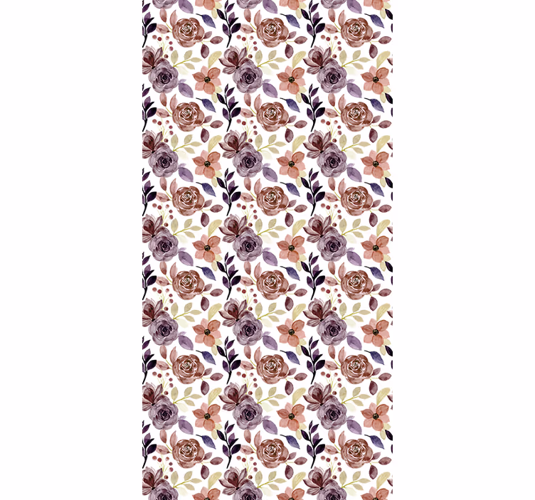 Rulou geam floral model de trandafiri și flori - TenStickers
