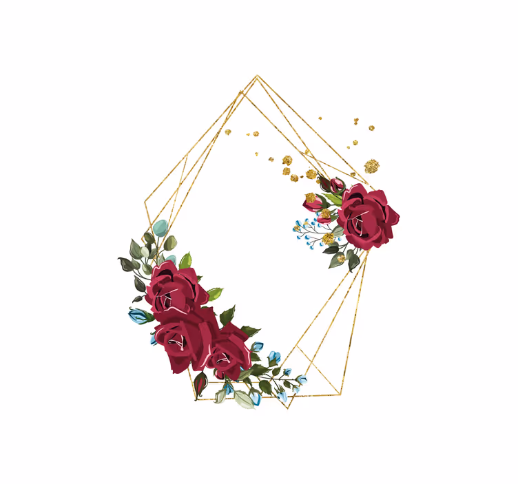 Rulou geam elegant aranjament floral de trandafiri - TenStickers