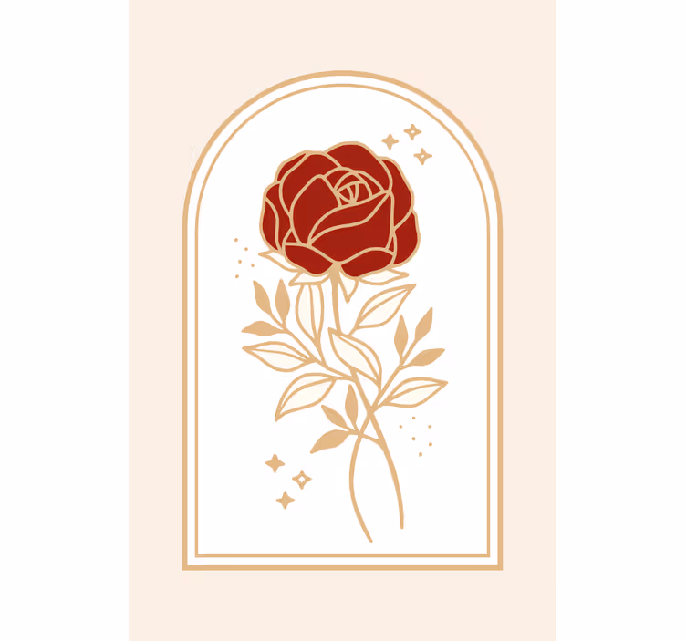 Rulou geam elegant trandafir arcuit bej - TenStickers