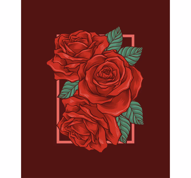Rulou geam flori și plante trandafiri roșii eleganti - TenStickers