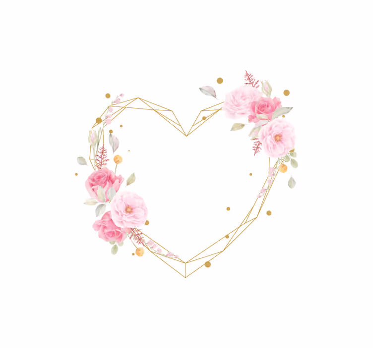 Rulou geam floral aranjamentul inimii - TenStickers