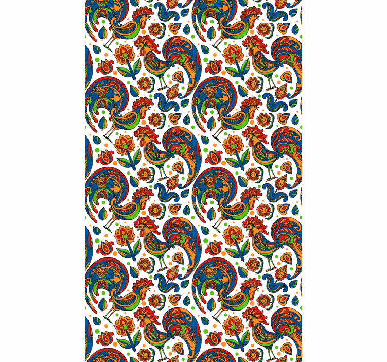 Rulou geam animale cocoși colorați - TenStickers
