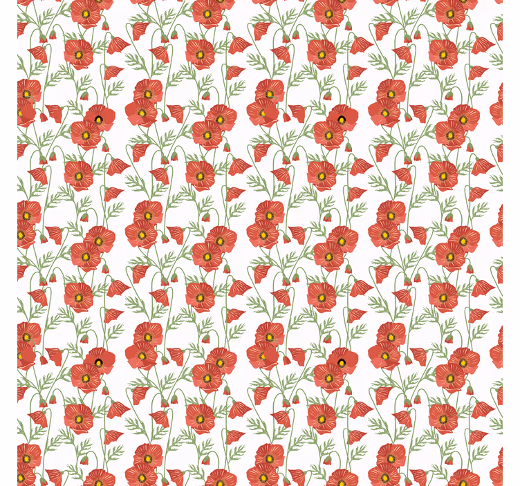 Rulou geam floral model de mac roșu - TenStickers