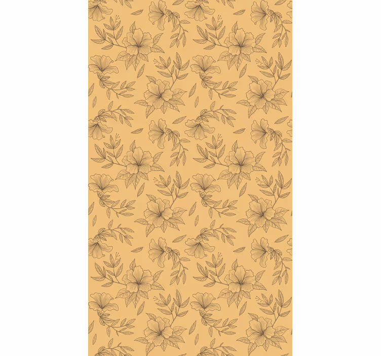 Rulou geam floral modele stilizate bej - TenStickers