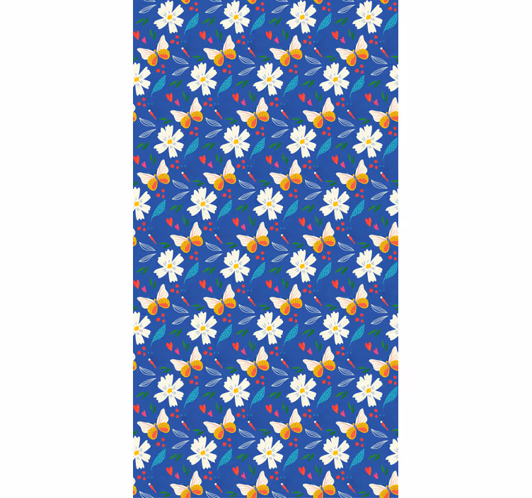 Rulou geam flori și plante margarete si fluturi - TenStickers