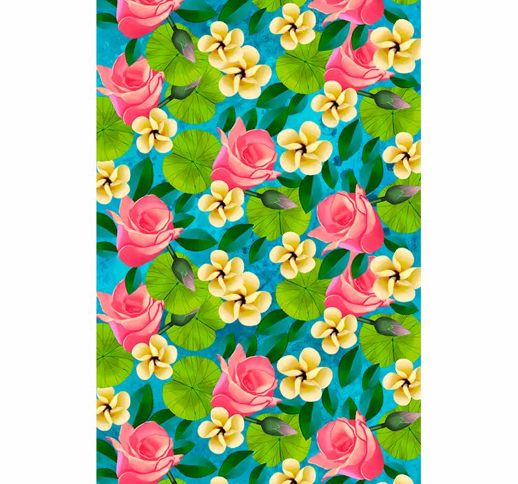 Rulou geam flori și plante flori vibrante - TenStickers