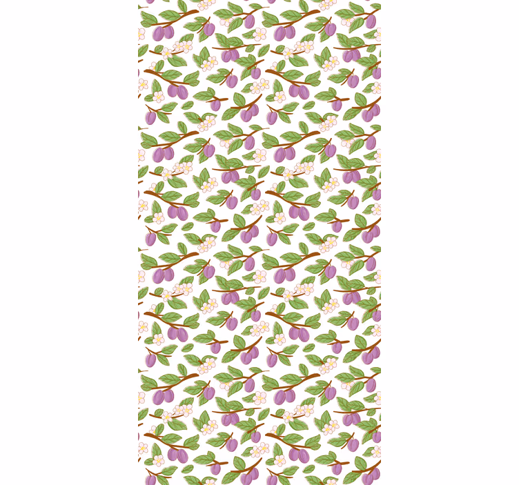 Rulou geam fructe și legume model de flori de prun - TenStickers