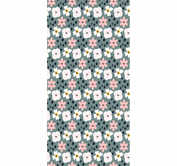 Rulou geam flori și plante design floral înflorit - TenStickers