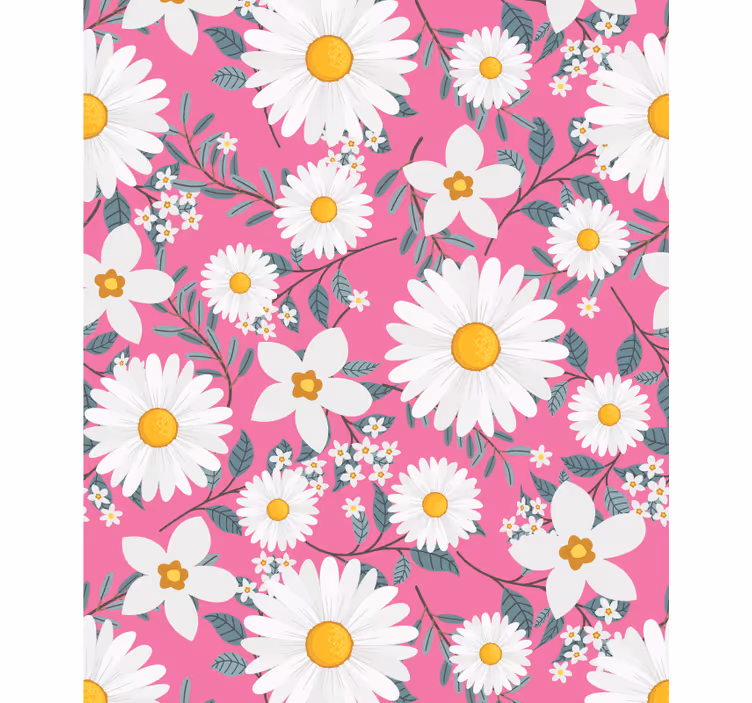 Flori margarete fundal roz flori Rulouri - TenStickers