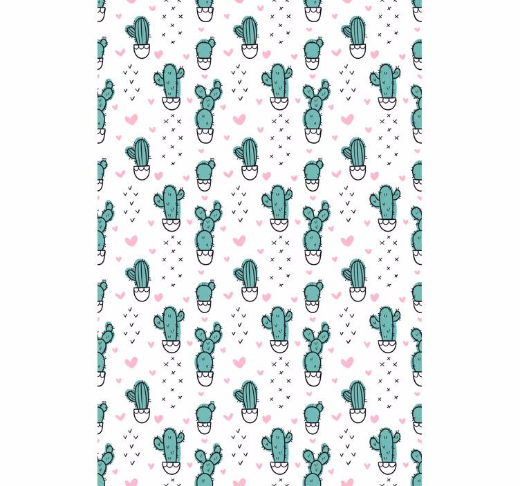 Desene animate cactus și inimi dormitor principal blind - TenStickers