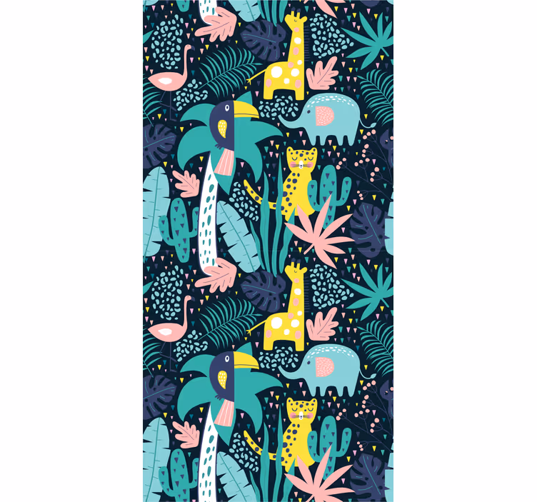 Rulou geam pentru copii animale tropicale nordice - TenStickers