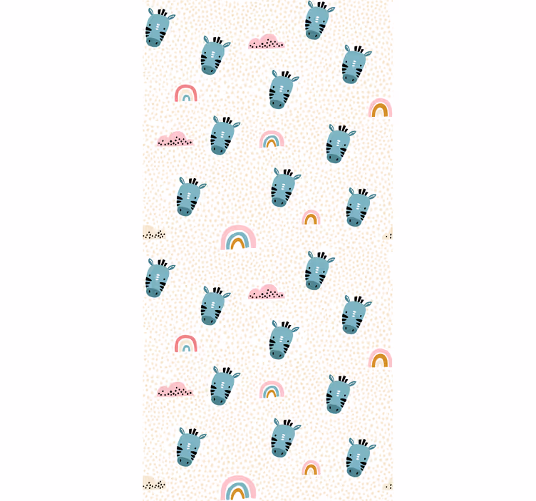 Rulou geam pentru copii zebre albastre și curcubee - TenStickers