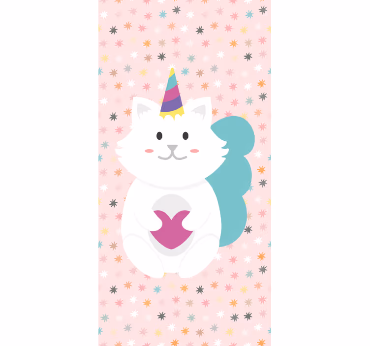 Pisică drăguță unicorn pisică Rulouri pentru copii - TenStickers