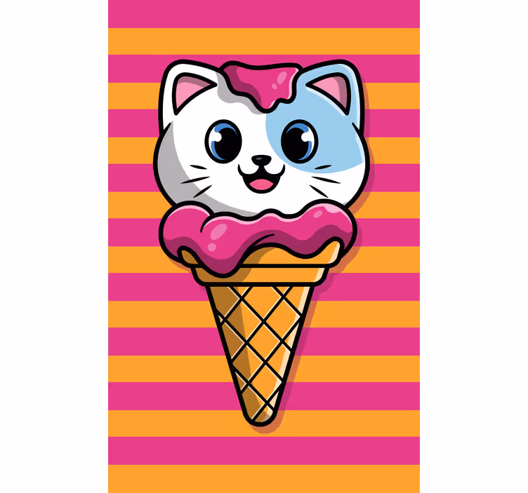 Rulou geam animale inghetata de pisica - TenStickers