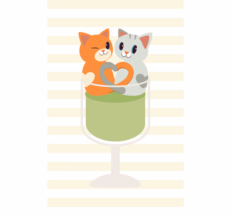 Pisici minunate care beau un cocktail Rulouri pentru copii - TenStickers