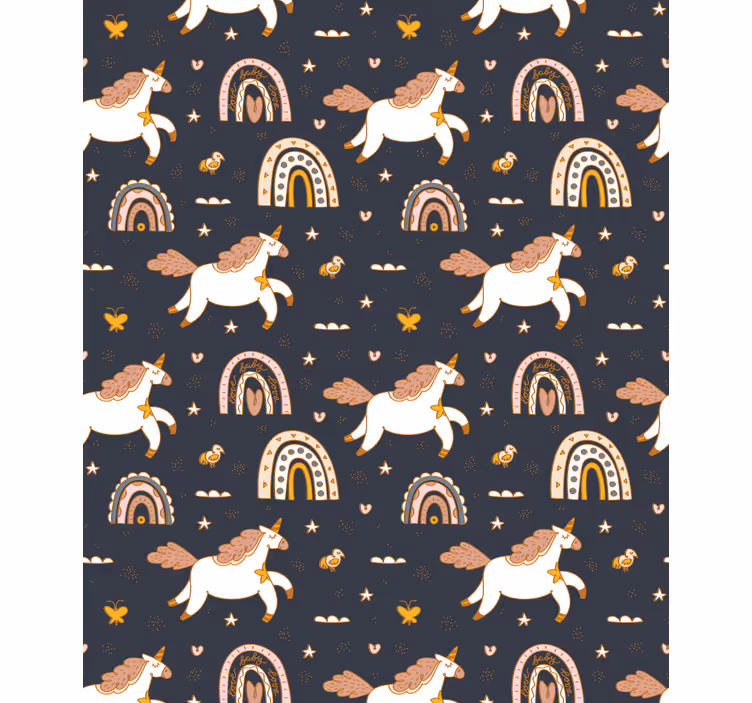 Rulou geam pentru copii fermecător motiv unicorn - TenStickers