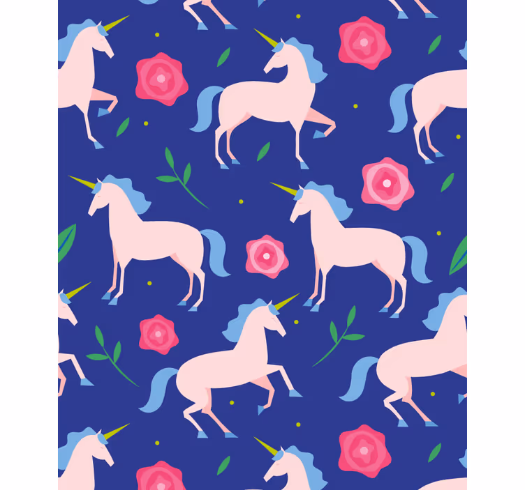 Model unicorn albastru Rulouri pentru copii - TenStickers